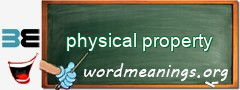 WordMeaning blackboard for physical property